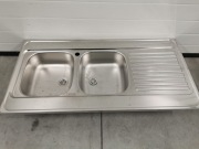 zlewozmywak dwukomorowy z ociekaczem stal nierdzewna blanco 120x60