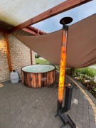 Parasol grzewczy na pellet/ pochodnia/ lampa ogrodowa/ ogrzewanie tarasu