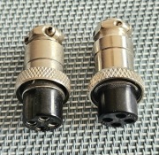 Gniazda przemysłowe zakręcane GX12 4-PIN (zestaw)