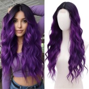 BUPPLER Syntetyczna peruka 71cm czarna do fioletowej