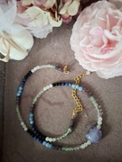 Naszyjnik handmade z naturalnych kamieni onyks ametyst fluoryt 