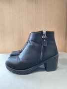 ciepłe zimowe ocieplane czarne botki * 36