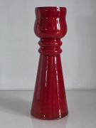 Czerwony wazon, szkło, skandynawski design - 1960s