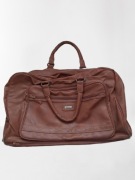 SKÓRZANA TORBA PODRÓŻNA VINTAGE DUŻA XL BRĄZOWA GERMANY RETRO