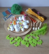 Zestaw kreatywny na Wielkanoc jajka zające owijki talerze