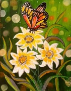 Obraz: Motyl na kwiatach 