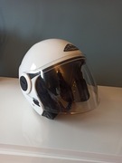 Kask motocyklowy dla dziecka XS biały z deflektorem