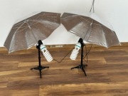 Zestaw lampy ze statywami, parasole i blenda 80cm 5w1