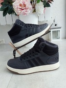 Adidas Hoops 2.0 buty sportowe sneakersy wysokie ocieplane grafitowe czarne