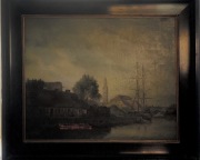 Obraz "Portowe miasteczko” Otto Olsen 1905-1966