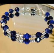 Bransoletka ze srebra S925 z naturalnym lapis lazuli 