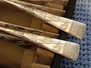 NOWE SREBRZONE ŁYŻECZKI DO HERBATY NIEMCY MOTYW JAPOŃSKI