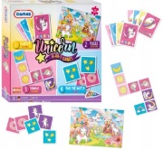 Gra dla dzieci zestaw gier gry dla dziewczynki 3+ Unicorn 4w1 Grafix  nowa