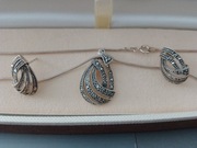 Komplet APART srebro łańcuszek, zawieszka i kolczy