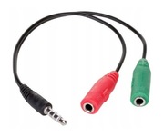 Adapter splitter audio 3,5 mm z 4pin na sluchawki i mikrofon