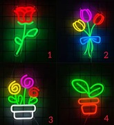 NEON KWIATY LAMPKA LED USB DO OGRODU NA BALKON DOMU DEKORACJA ŚCIENNA 