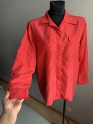 Silk czerwona klasyczna koszula damska jedwabna 100 % jedwab L XL 40 42