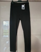 czarne legginsy prążkowane ocieplane wysoki stan MUST