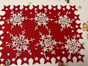 Dekoracje choinkowe 6 sztuk średnica ok 10cm Ręcznie robione na szydełku 