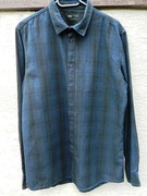 Big Star Męska koszula w czarno granatową kratkę, rozmiar L