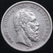 5 Marek 1875, Niemcy, Srebrna moneta, Stan 3