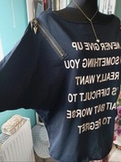 Damska  bluzka bluza marki Scarlett XXL czarna bawełna z  napisem nowa 