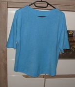 _Turkusowy _ciepły sweterek _rękaw 3/4 r. M/L_