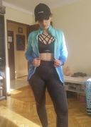 Bluza sportowa 4f ombre niebiesko turkusowa 40/L odblaski