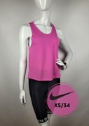 Różowy top Nike Dri-Fit na treningi XS 34 na ramiączkach neon pink t-shirt