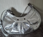 Torebka VINTAGE '90, RETRO, jamnik, srebrna NOWA