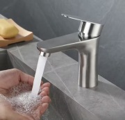 Bateria umywalkowa stal nierdzewna 304 NOWA – kran łazienkowy, nowoczesny