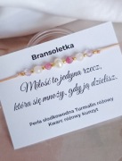 Bransoletka z kamieni naturalnych perła kunzyt turmalin 