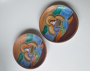 Dwa stare spodki  japońskie ręcznie malowane, sygn