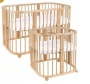 WALDIN ŁÓŻECZKO 7w1 NATURAL ROSNĄCE Z DZIECKIEM JAK NOWE Z MATERACEM