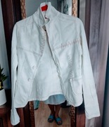 1) Marynarka narzutka kurtka blazer biały oryginalny nietuzinkowy r. M/L