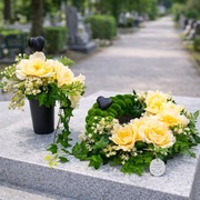 Stroik nagrobny z sercem wazon + wieniec komplet dekoracja na grób