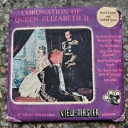 View Master przeźrocza na stereoskop Koronacja Elżbiety II 1953 Unikat!