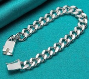 Srebrna Silver Sterling 925 bransoleta pancerka męska  20cm 10mm.