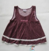 Sukienka bez rękawów welurowa 98 koronka