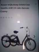 Rower trzykolowy Dawster Sewilla A3B 24 cal czarny