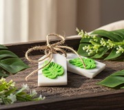 Zestaw dwóch mydeł z motywem lisci