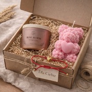 Zestaw prezentowy świec sojowych + bransoletka z serduszkiem