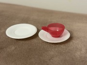 Kubek i talerzyki dla lalki vintage Barbie