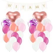 Zestaw dekoracji WITAMY Balony foliowe Powitanie