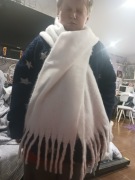 Szalik duży 200cm biały kocyk