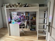 Łóżko piętrowe, biurko, szafa, półki Aldo