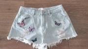 Szorty jeansowe xs Croop motyw motyle 