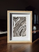 Abstrakcyjny obraz 15x20cm z passe-partout czarno-biały rękodzieło 