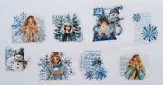 naklejki 16 szt natura zima dziewczyna scrapbooking