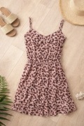 Sukienka na ramiączka S panterka letnia